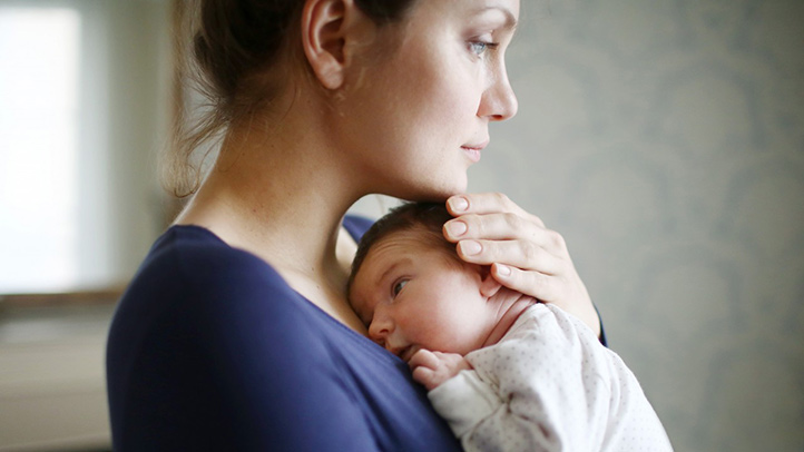 Postpartum Depression woman baby