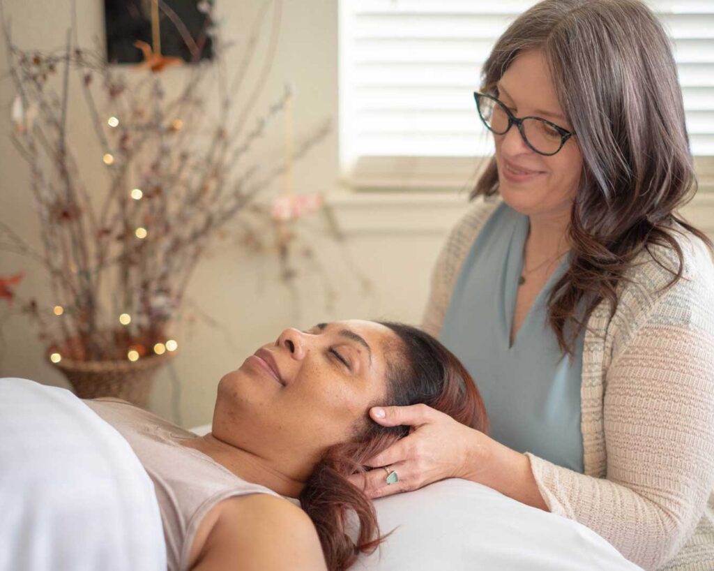 maren with patient for nervous system | Nervous System Reset | Reset Your Nervous System Naturally