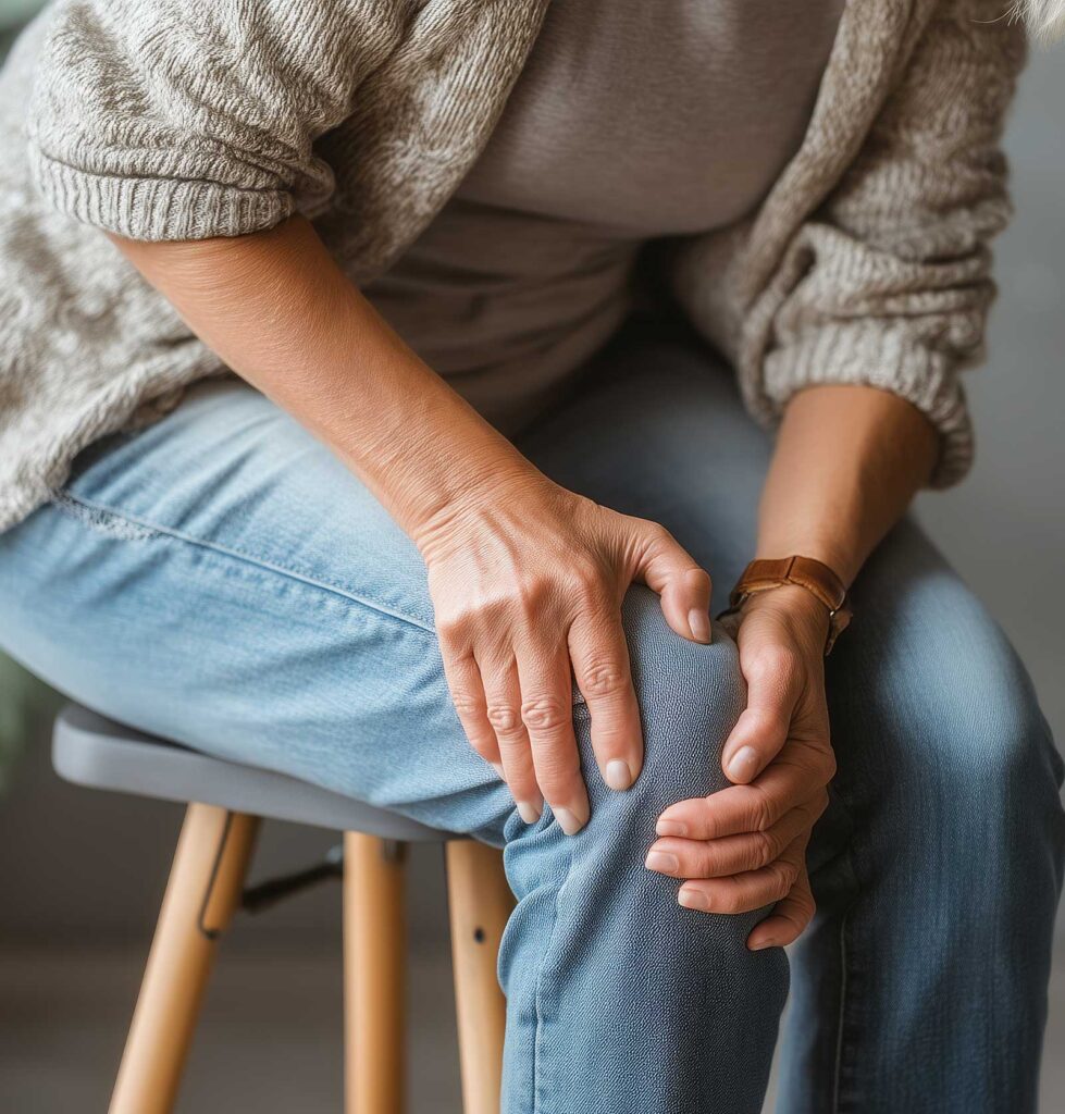 Woman holding her knee in pain | Acupuncture for Chronic Pain | Acupuncture for Pain Relief | Well Woman